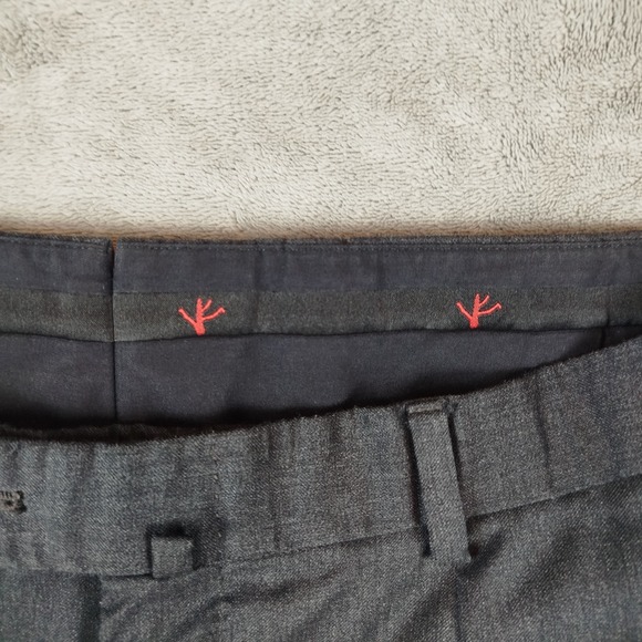 Isaia Napoli Aquaspider Dress Pants Mens 34x30 Dark Gray 100% Wool Italy Made - Picture 7 of 15